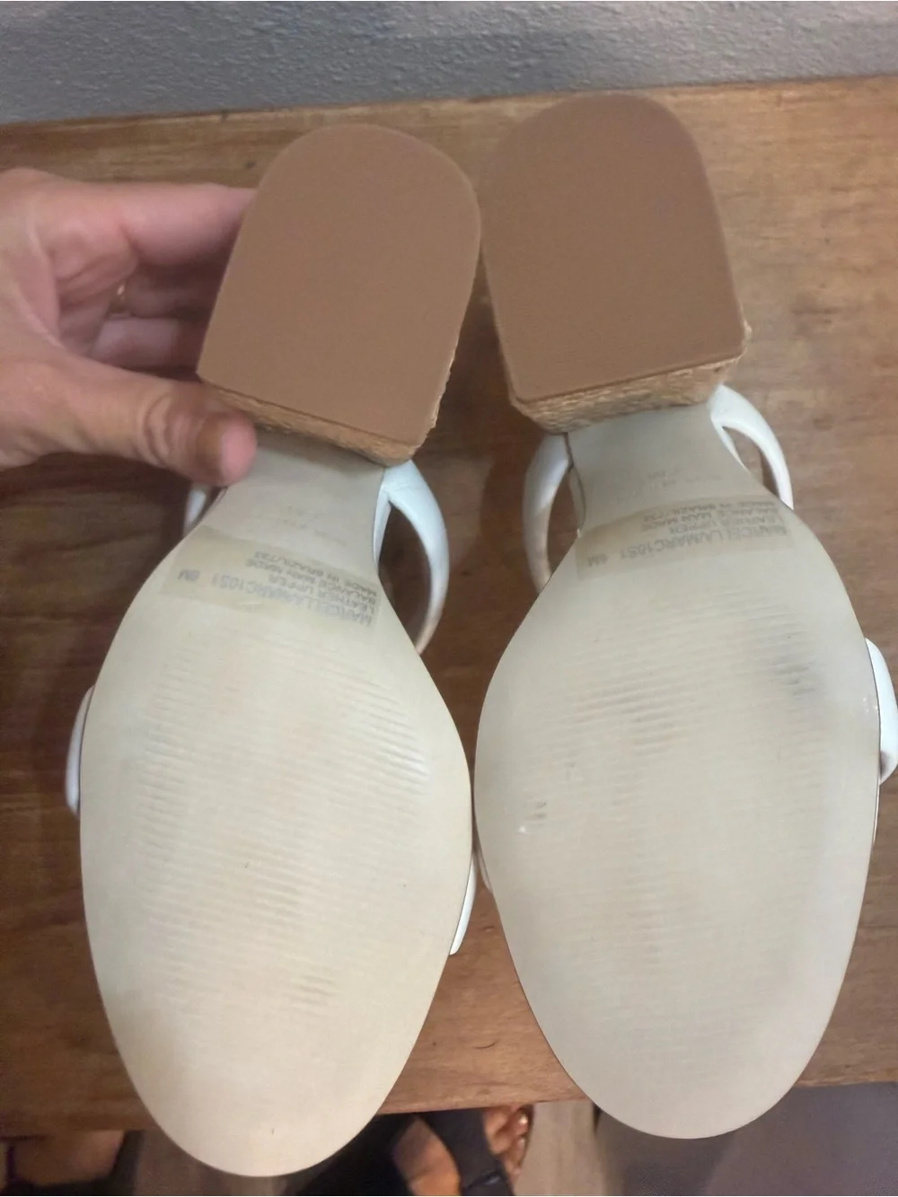 Steve Madden Marcella White Leather Espadrille Block Heel Sandals Size 6 EUC